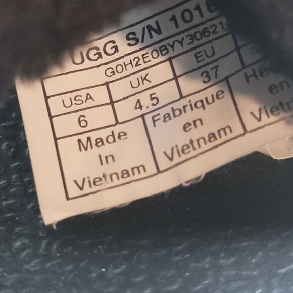 Ugg Women's Sandals Slides Size 6 Royale Black Garnet Toscana Fur Slipper - Picture 8 of 9